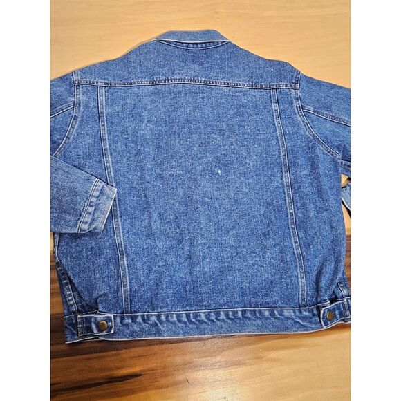 Vintage Denim Diamond Double U Size XL Jean Jacket Adjustable Waist Machine Wash - Picture 3 of 10